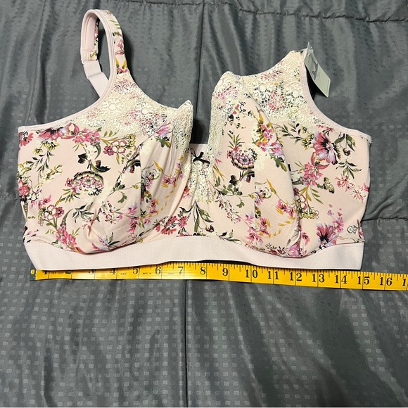 Cacique bra balconette light pink with floral new nwt size 42H - Picture 5 of 9